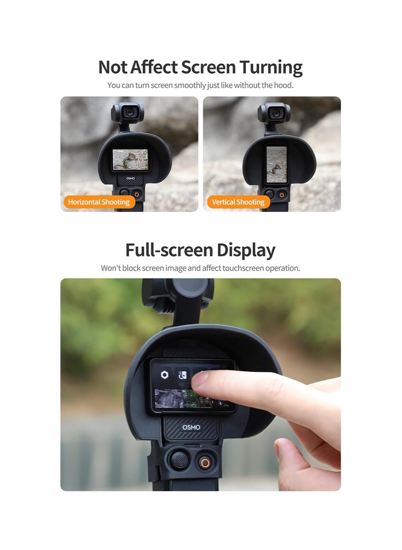 Screen Hood Sunshade Cover, Fit for Dji Osmo Pocket 3, Sun Hoods for Dji Osmo Pocket 3, Anti-Glare, Accessories for Dji Osmo Pocket 3, Compact and Lightweight, Protect the Controller, Reduce the Glare