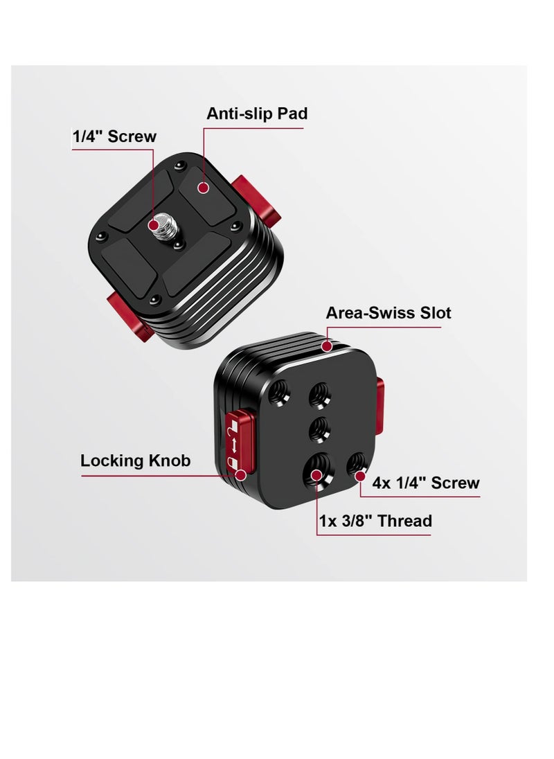Quick Release Plate, Quick Release System QR Plate with Arca Swiss Slot Universal 1/4 to 3/8 Screw,  for Tripod/Monopod/Camcorders