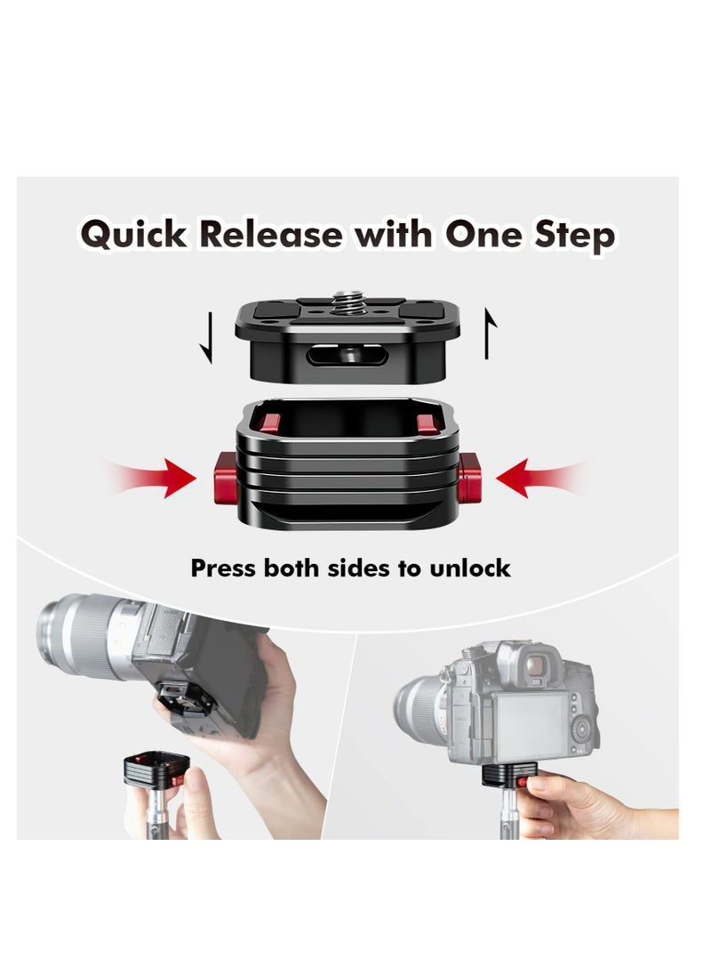 Quick Release Plate, Quick Release System QR Plate with Arca Swiss Slot Universal 1/4 to 3/8 Screw,  for Tripod/Monopod/Camcorders