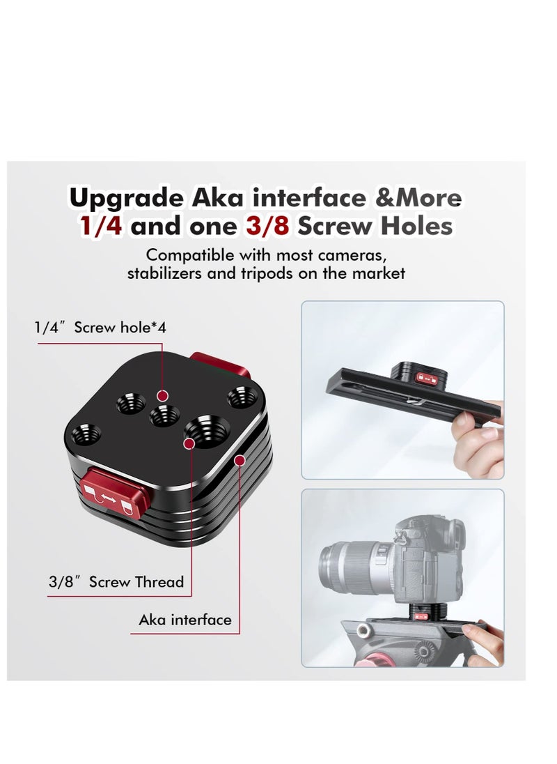 Quick Release Plate, Quick Release System QR Plate with Arca Swiss Slot Universal 1/4 to 3/8 Screw,  for Tripod/Monopod/Camcorders