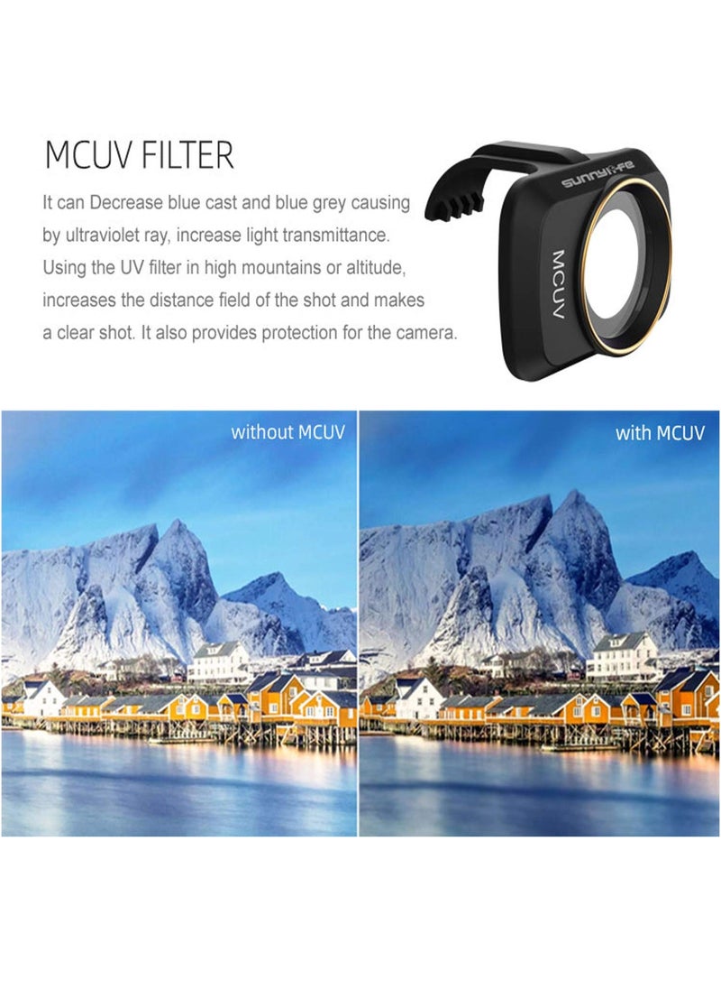 ND Filter Set for DJI Mavic Mini / Mini 2 / Mini SE Accessories 6 Piece Filter Set Multi-Coated Filter Camera Lens Drone Camera Lens Accessories (MCUV, CPL, ND4, ND8, ND16, ND32)