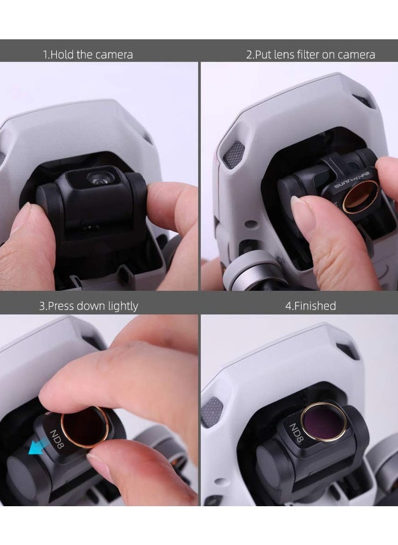 ND Filter Set for DJI Mavic Mini / Mini 2 / Mini SE Accessories 6 Piece Filter Set Multi-Coated Filter Camera Lens Drone Camera Lens Accessories (MCUV, CPL, ND4, ND8, ND16, ND32)