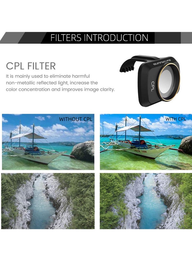 ND Filter Set for DJI Mavic Mini / Mini 2 / Mini SE Accessories 6 Piece Filter Set Multi-Coated Filter Camera Lens Drone Camera Lens Accessories (MCUV, CPL, ND4, ND8, ND16, ND32)