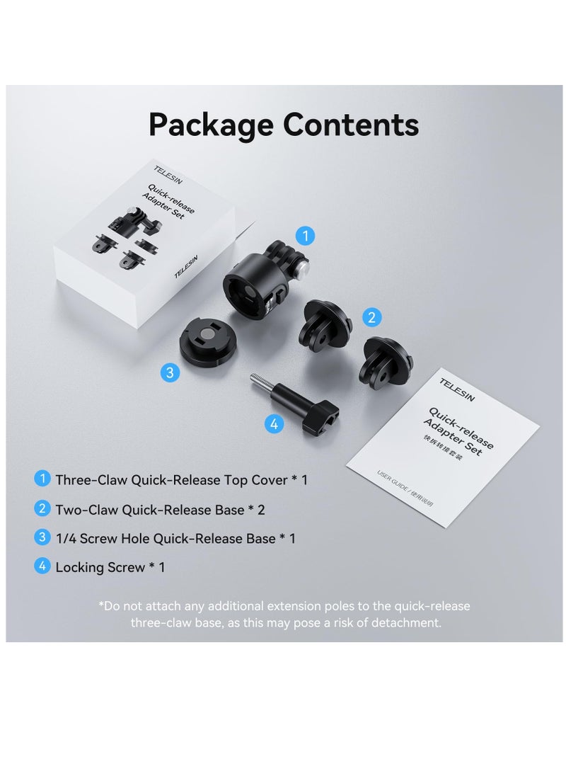 Mount Adapter Base for GoPro Accessories, Quick Release Magnetic Camera Tripod Mounts for Insta360 DJI Action Osmo Pocket Selfie Stick Backpack Head Chest Neck Bike Motorcycle Helmet Mounting