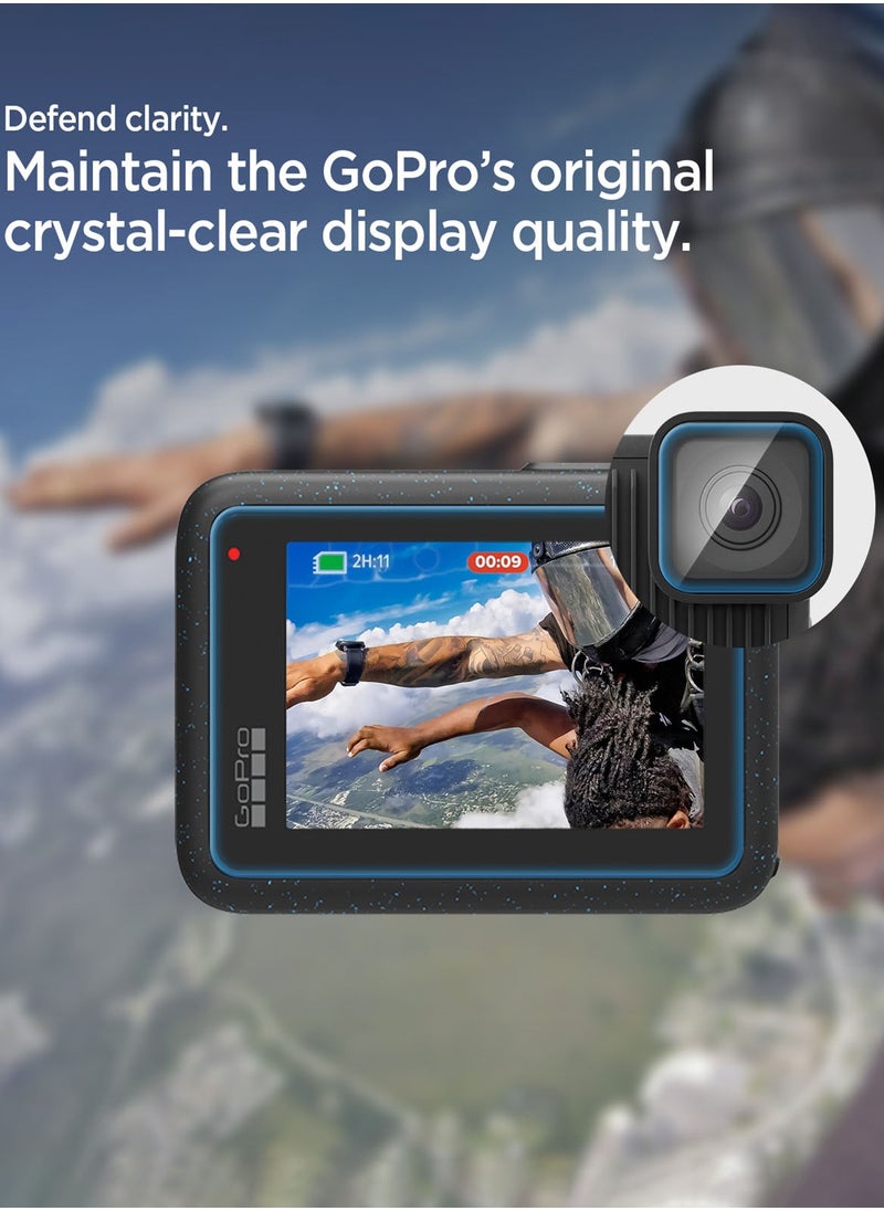 GLAStR Slim for GoPro Hero 4K Screen Protector [2 PACK] Premium Tempered Glass [2 Front Screen Protector + 2 Camera Lens Protectors]