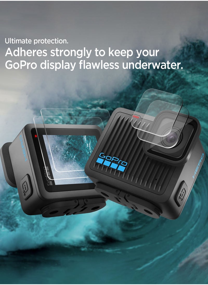 GLAStR Slim for GoPro Hero 4K Screen Protector [2 PACK] Premium Tempered Glass [2 Front Screen Protector + 2 Camera Lens Protectors]