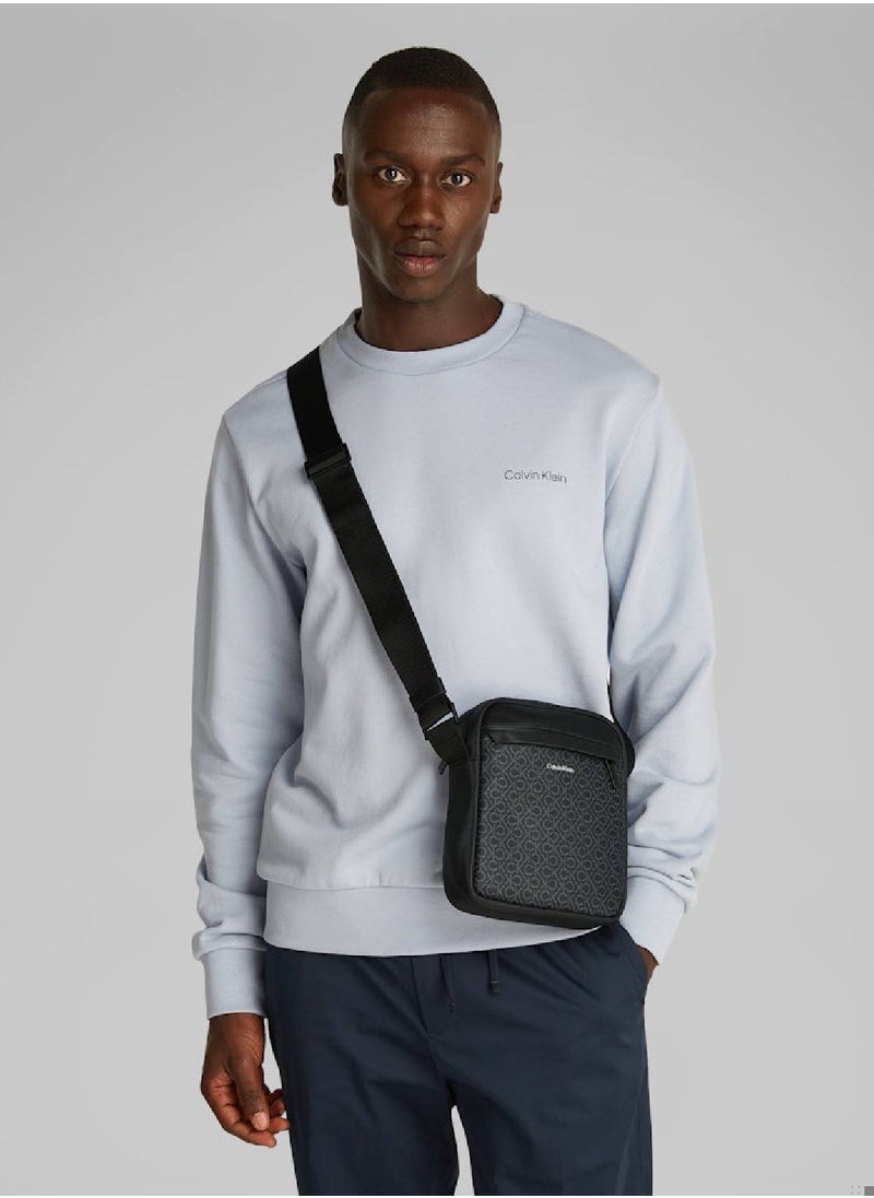 Men's Logo Reporter Bag - Polyester Blend, Black