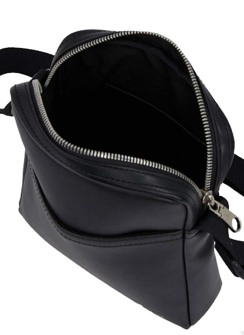 Men's Reporter Bag - Faux Leather, Black
