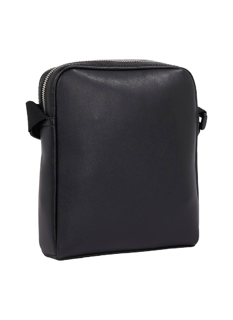 Men's Reporter Bag - Faux Leather, Black