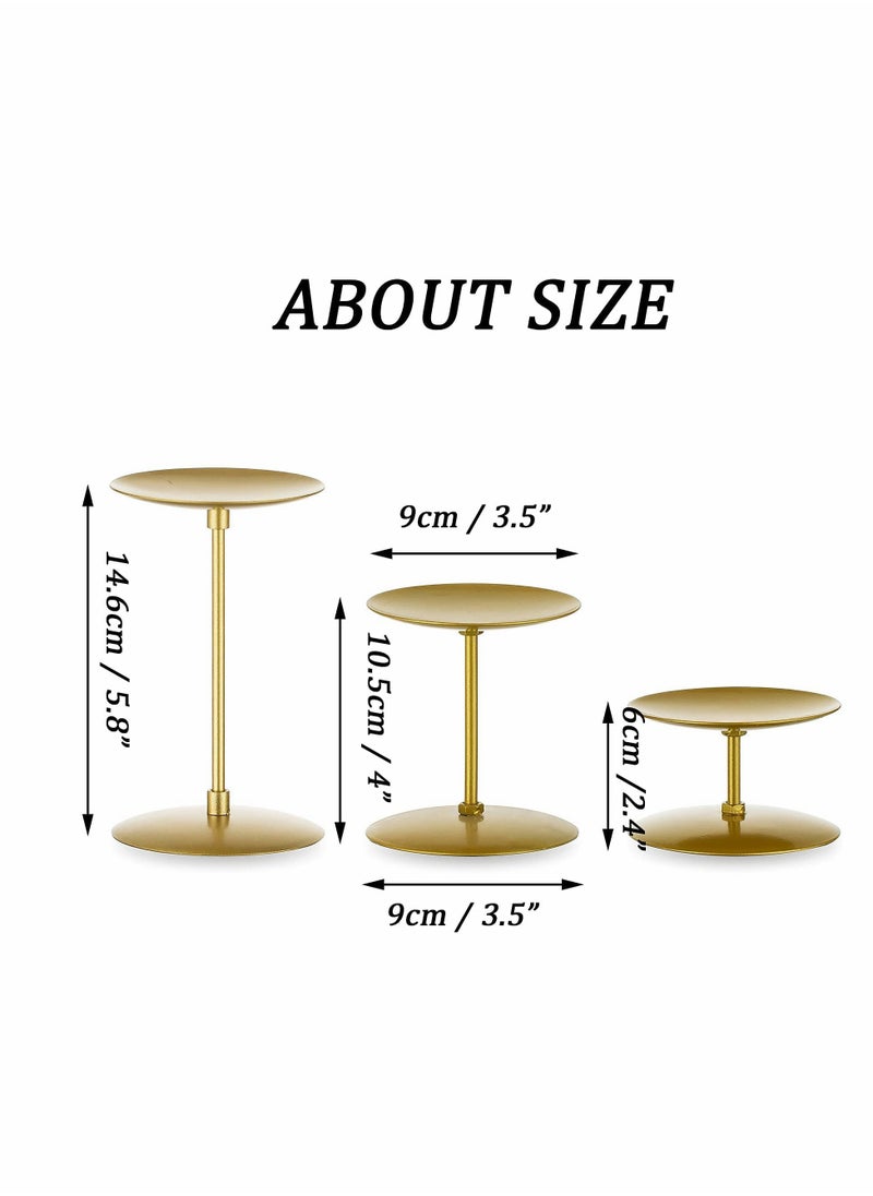 Candle Holders Candle Plates - Set of 6 Candelabra Candle Stand Iron Plate Minimalism Modern Home Mantel Dinning Table Decorations Centerpiece for Wedding, Party, Events, Gold