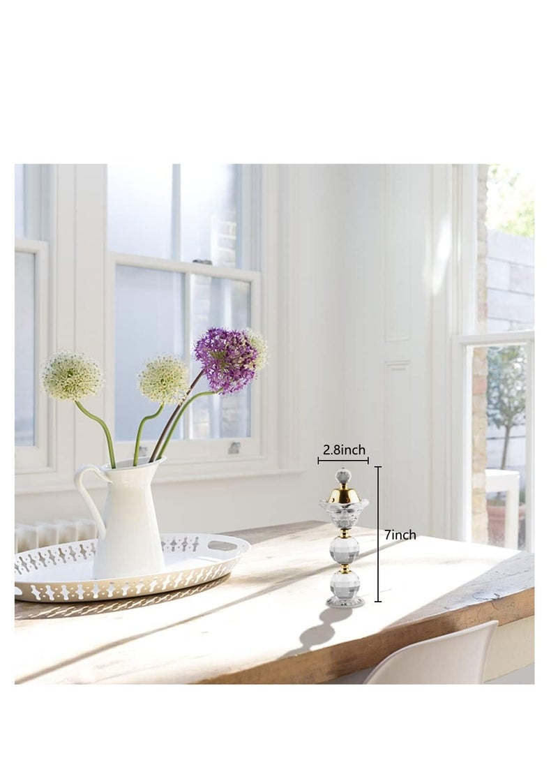 Crystal Incense Burner Bakhoor Burner Arabian Diffuser Frankincense Resin Burner Home Deco Aromatherapy Ornament for Yoga Meditation Spa Office Home Decor