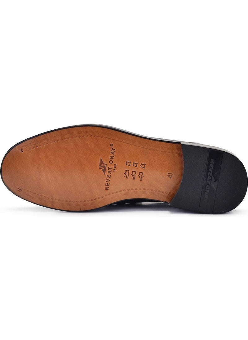 Black Classic Laced Leather Men's Shoes -11708-