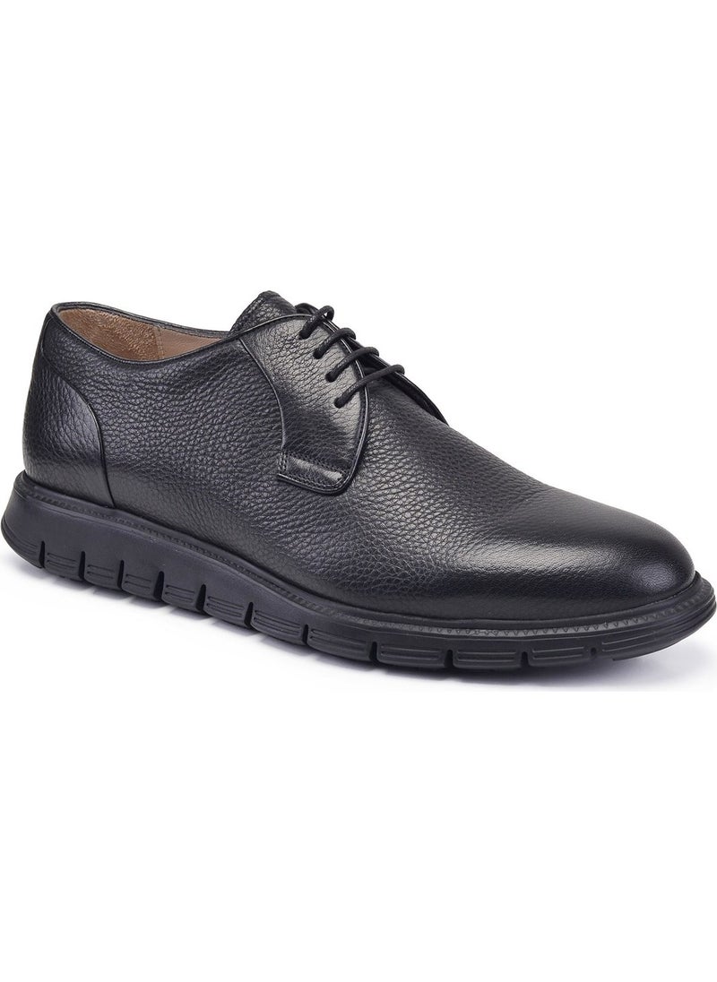 Black Casual Lace-Up Men's Shoes -12368-