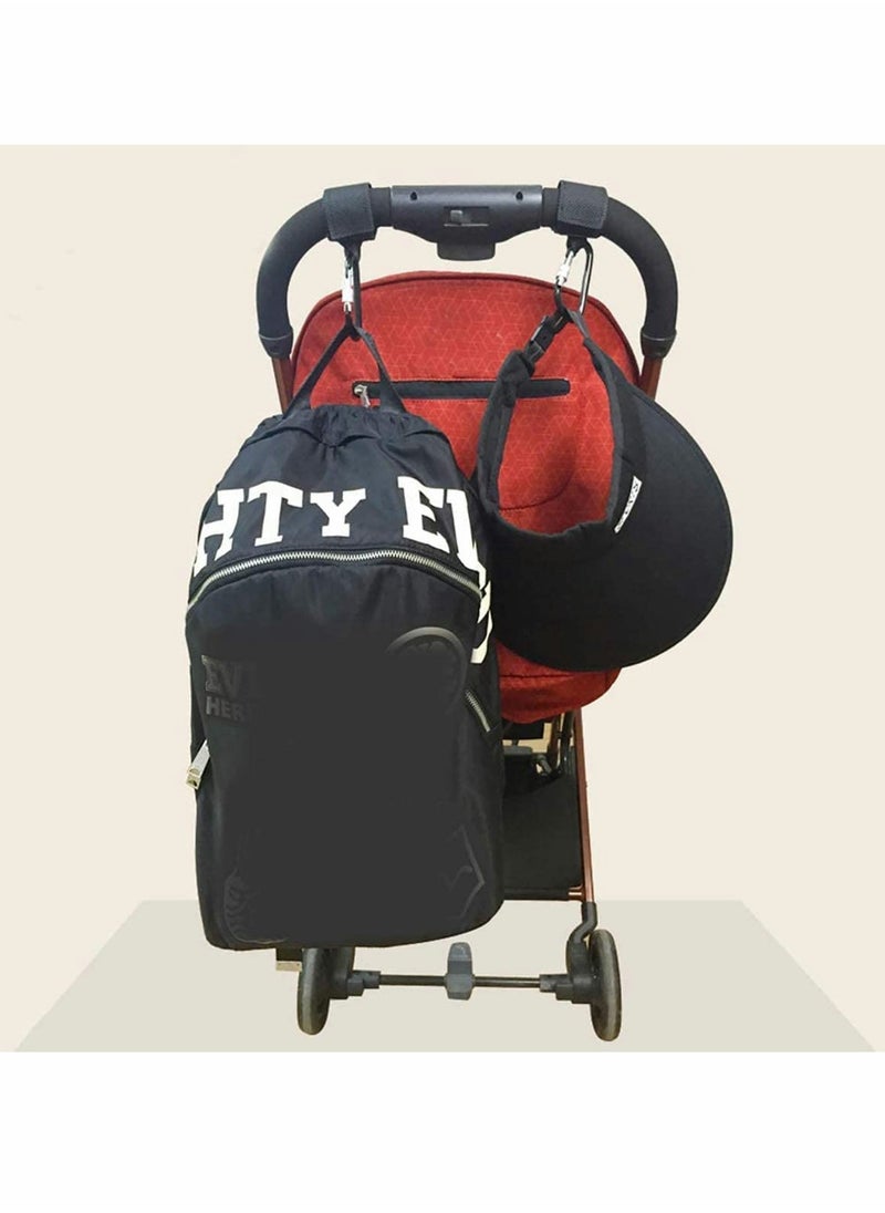 Buggy Pram Clips, Convenient Stroller Hooks Hook Your Baby Items, Shopping Bags Safely on Your Pushchair or Stroller Clip Your Handbag or Baby Change Bag to Your Pram, 2 Pack