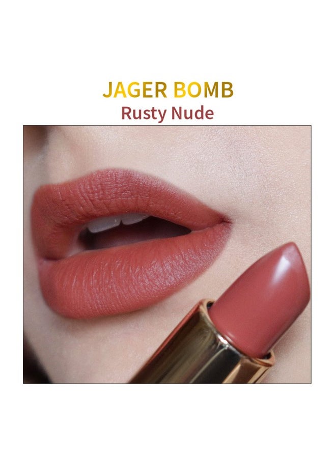 Nude Brown Matte Luxe Lipstick (Jager Bomb) For Velvel Matte Finish|High Pigmente Colour|Lightwear|Easy Application (4.8 Gm).