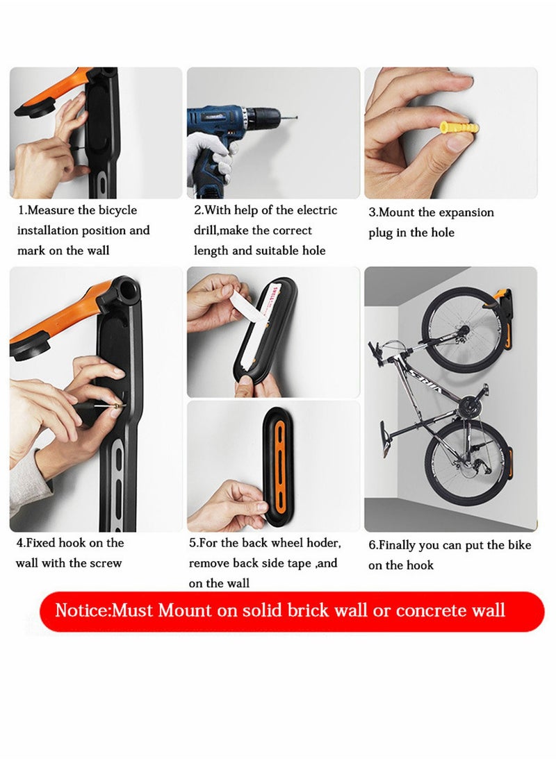 Bike Rack Garage Adjustable Wall Mount Hanging Mountain Hybrid Bicycles Storage