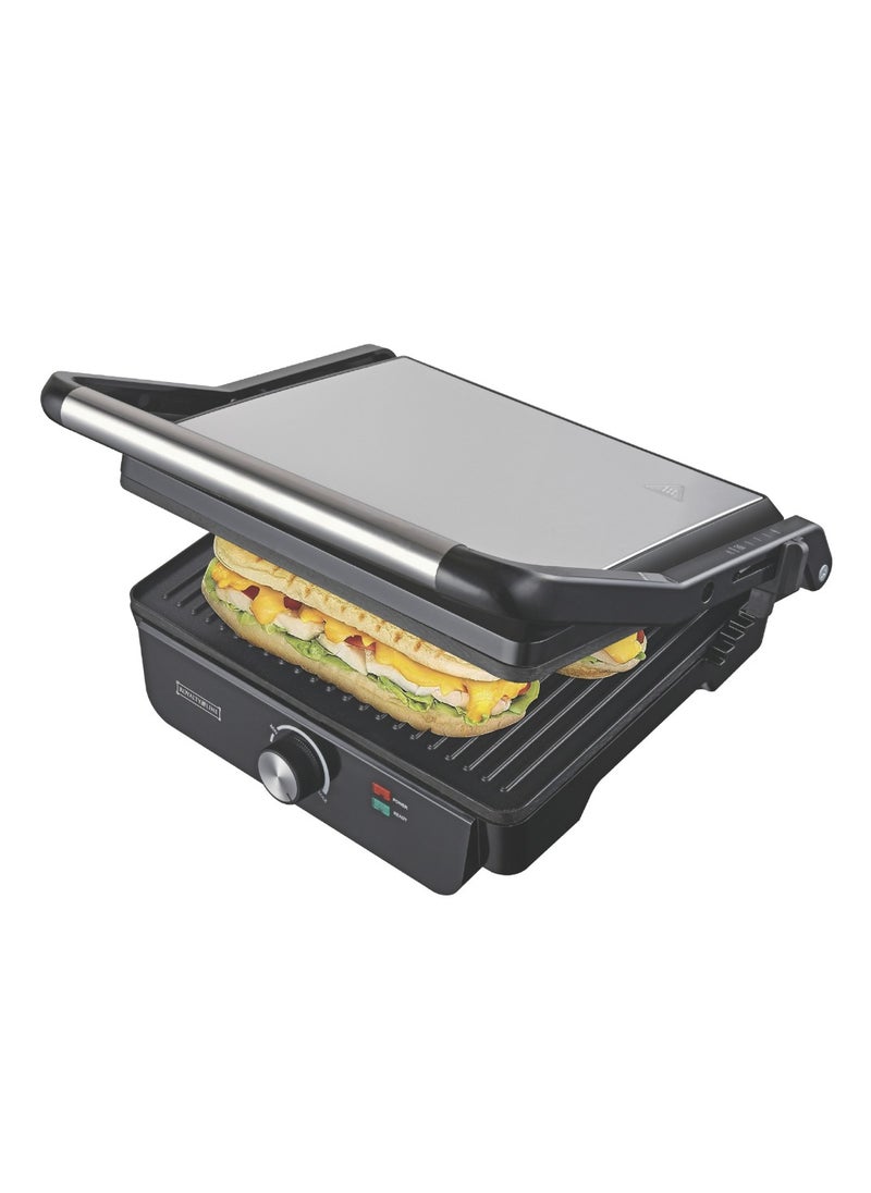 Panini Press and Grill, 2000W, Stainless Steel and Black