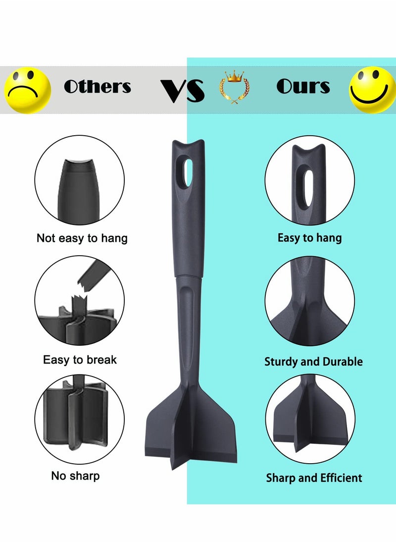 Meat Chopper, Hamburger Premium Heat Nylon Resistant Masher, Professional Ground Beef Smasher, Chopper for Beef, Turkey, Meat, Potato Masher Utensil, Black