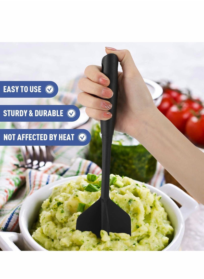 Meat Chopper, Hamburger Premium Heat Nylon Resistant Masher, Professional Ground Beef Smasher, Chopper for Beef, Turkey, Meat, Potato Masher Utensil, Black