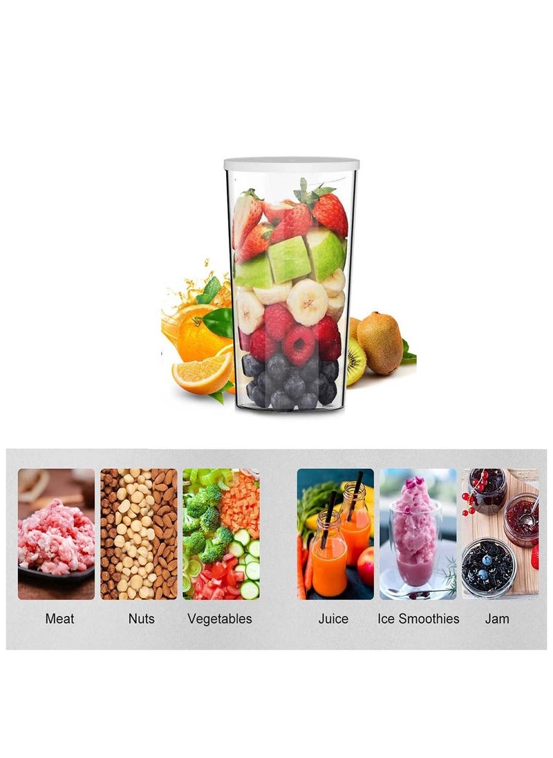 9-Speed Hand Blender - 5-in-1 Stainless Steel Handheld Mixer with Whisk, 700ml & 500ml Containers, Dishwasher Safe