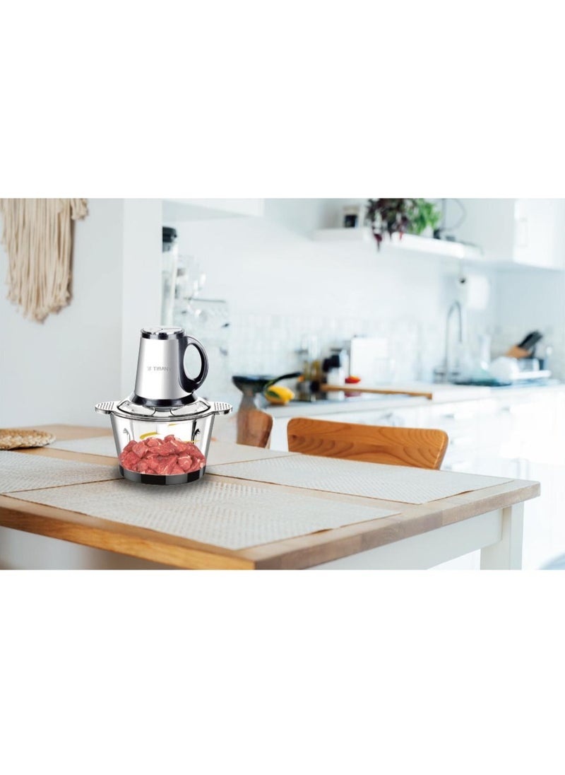 Stainless Steel Electric Blender & Meat Grinder - Portable Multifunction Food Processor for Kitchen, Safe & Low-Noise