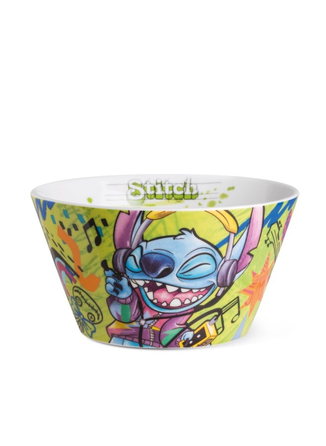 Bowl Stitch Ml.550 Green Color Material is Porcelain and safe Dishwasher, Microwave