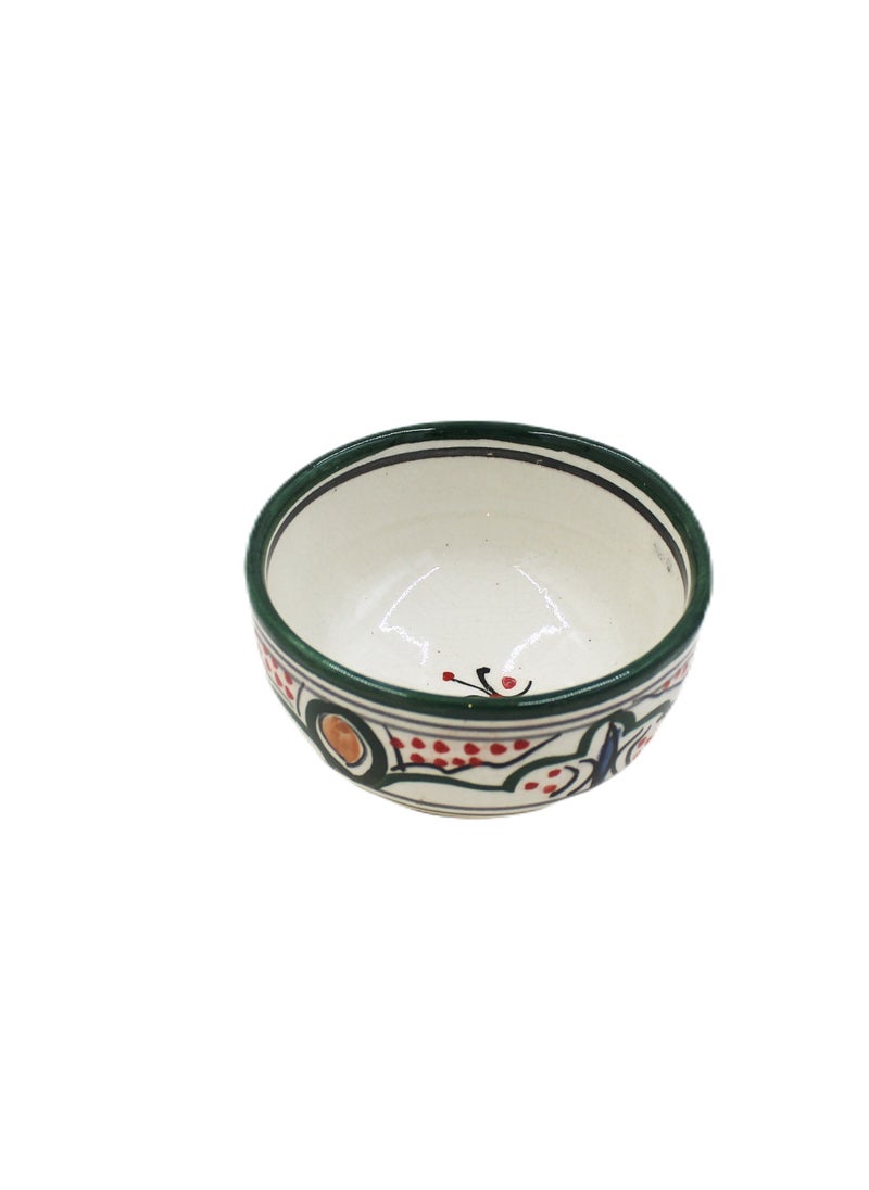 Moroccan Hand Painter Porcelain Bowl 6 X 10 cm