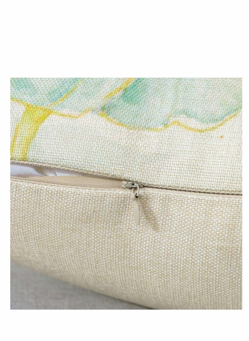 Throw Pillow Covers Set, Decorative Watercolor Pattern Waterproof Cushion Covers,   to Outdoor Patio Garden Living Room Sofa Farmhouse Decor 18 x 18 Cm, 4 Pcs