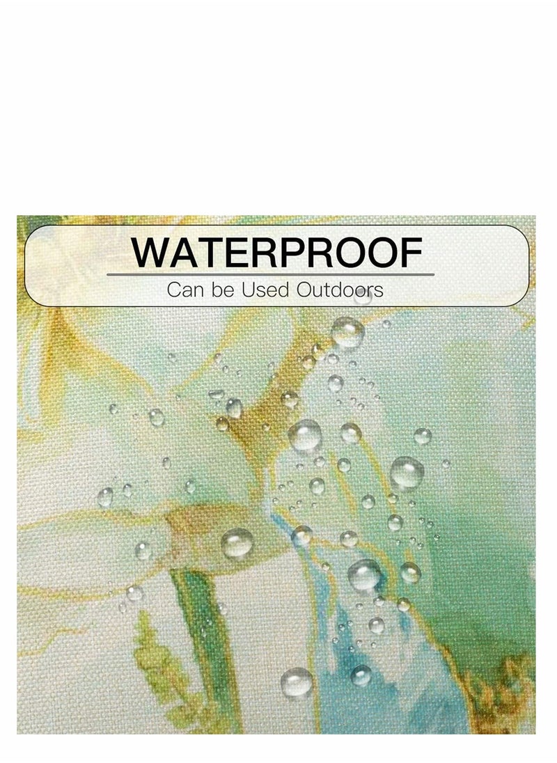 Throw Pillow Covers Set, Decorative Watercolor Pattern Waterproof Cushion Covers,   to Outdoor Patio Garden Living Room Sofa Farmhouse Decor 18 x 18 Cm, 4 Pcs