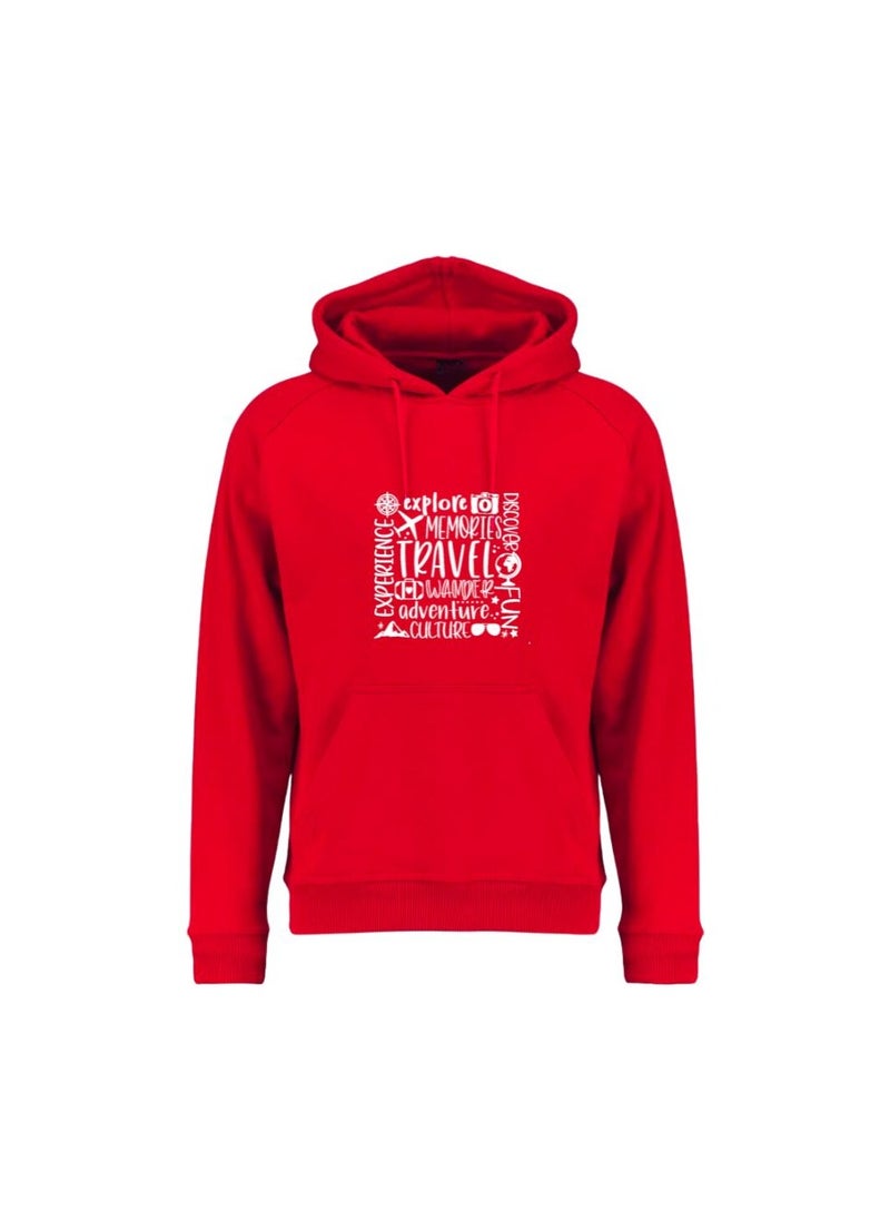 Traveller Hoodie For Men-Soft Cotton Pullover With Traveller Design-Long Sleeve With Drawstring And Pockets-Perfect For Travel,Hiking,Outdoor