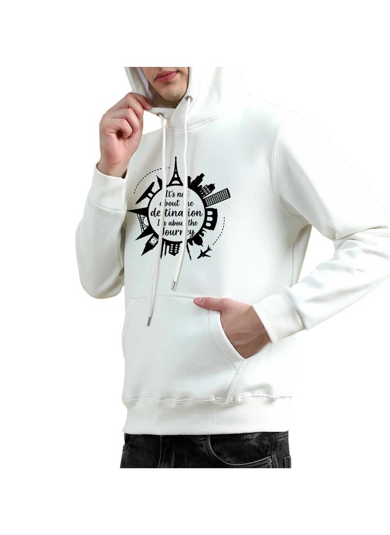 Traveller Hoodie For Men-Soft Cotton Pullover With Traveller Design-Long Sleeve With Drawstring And Pockets-Perfect For Travel,Hiking,Outdoor