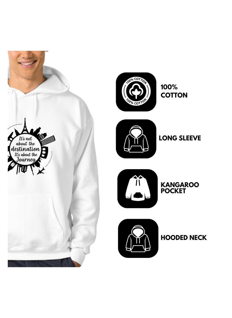 Traveller Hoodie For Men-Soft Cotton Pullover With Traveller Design-Long Sleeve With Drawstring And Pockets-Perfect For Travel,Hiking,Outdoor