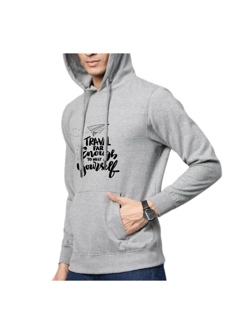 Traveller Hoodie For Men-Soft Cotton Pullover With Traveller Design-Long Sleeve With Drawstring And Pockets-Perfect For Travel,Hiking,Outdoor