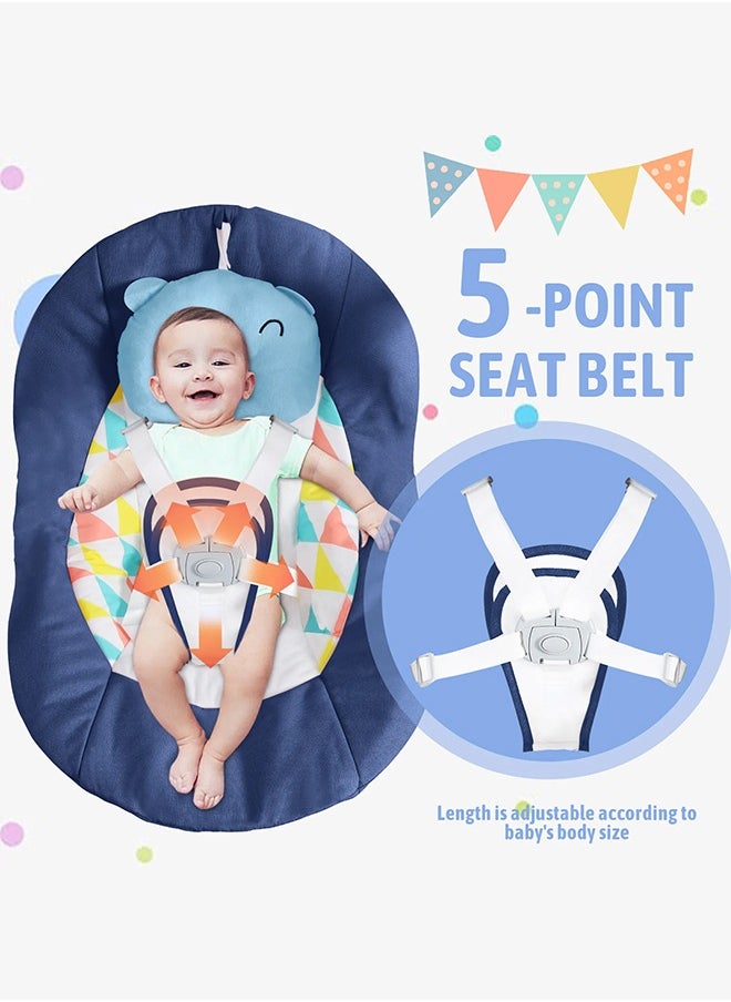 Electric Baby Swing for Infants Foldable Baby Bouncer Portable Baby Rocking Chair with Adjustable Backrest Hanging Toys Remote Control and Music