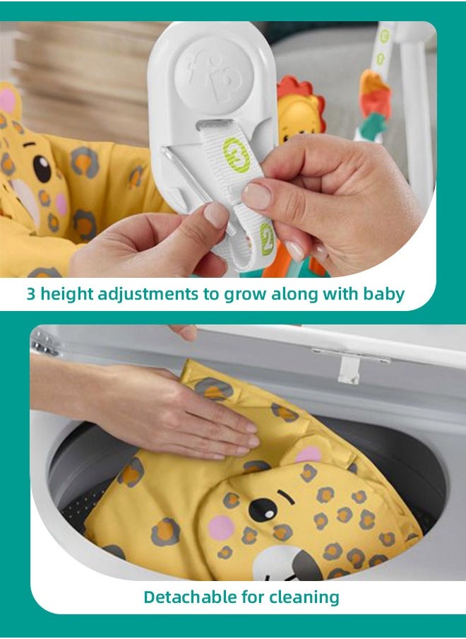 Toddler Walker Jumper Jungle Animals Baby Activity Jumper with Music Lights Sounds and Developmental Toys