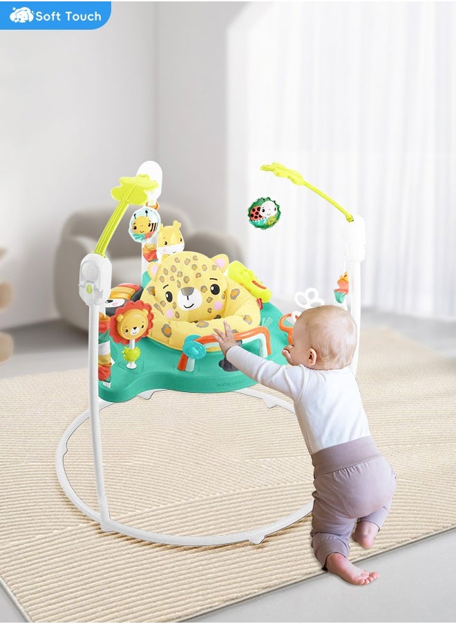 Toddler Walker Jumper Jungle Animals Baby Activity Jumper with Music Lights Sounds and Developmental Toys