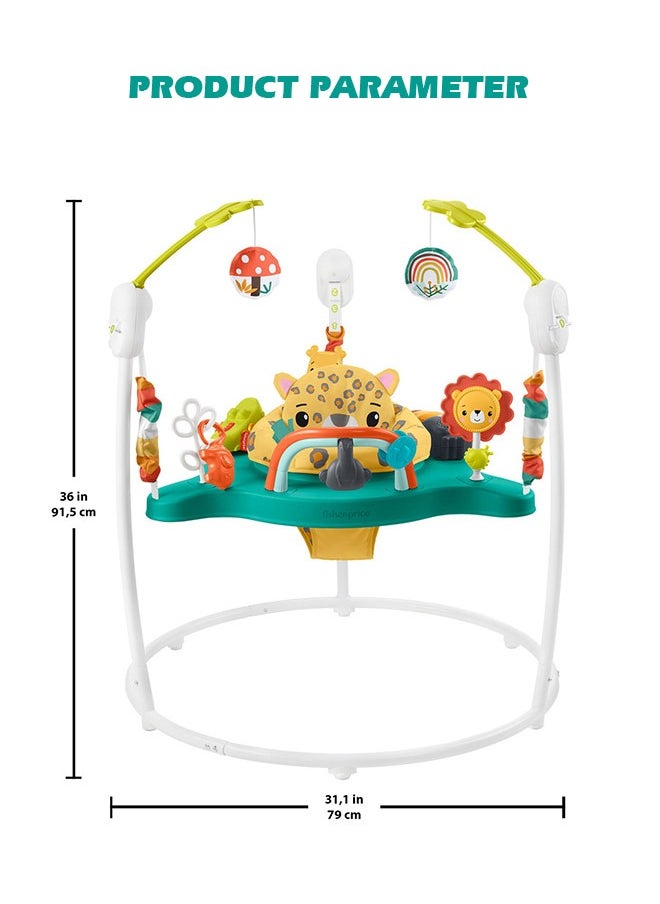 Toddler Walker Jumper Jungle Animals Baby Activity Jumper with Music Lights Sounds and Developmental Toys
