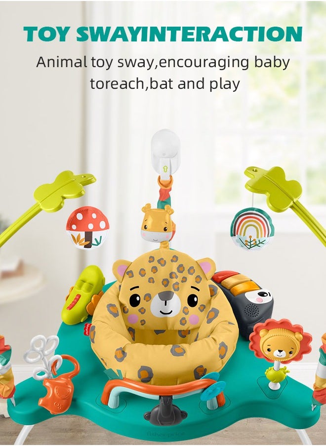 Toddler Walker Jumper Jungle Animals Baby Activity Jumper with Music Lights Sounds and Developmental Toys