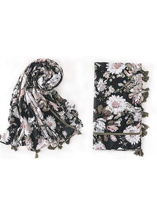 Lightweight Women's Fashion Floral Printed Winter Fall Warm Scarves Scarf Shawl