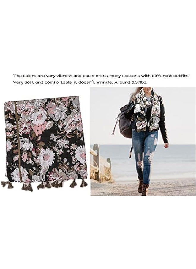 Lightweight Women's Fashion Floral Printed Winter Fall Warm Scarves Scarf Shawl