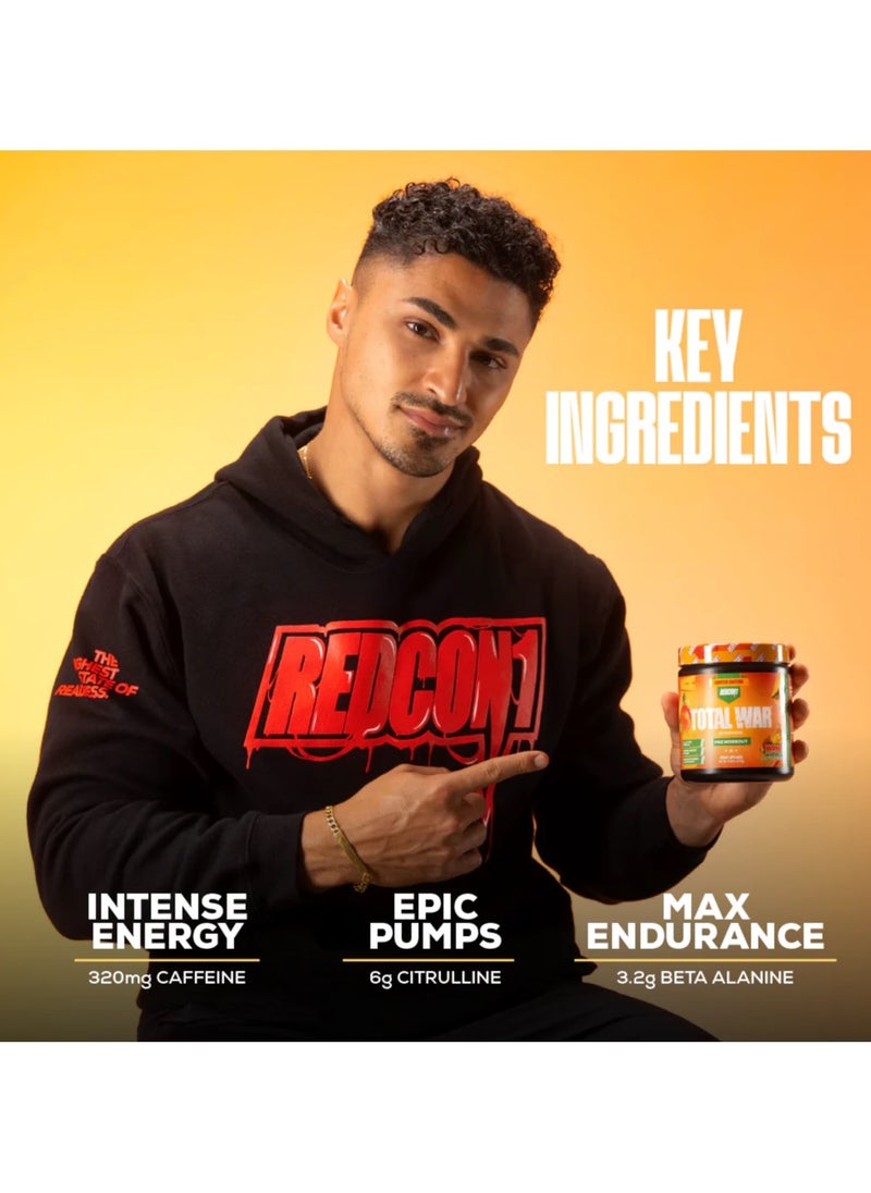 Total War, Mango Madness, 320mg Caffeine Per serving, Improve Metabolic Function, 450g