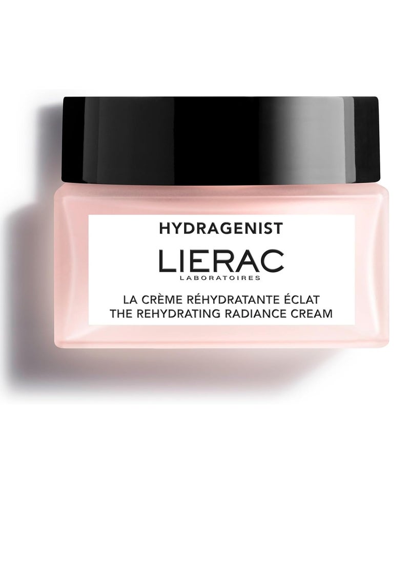 LIERAC Hydragenist - Rehydrating Radiance Cream - Natural Hydrating Face Moisturizer for Women with Hyaluronic Acid & Rehydrating Ferment, Recomended for All Types of Skin, 50 ml