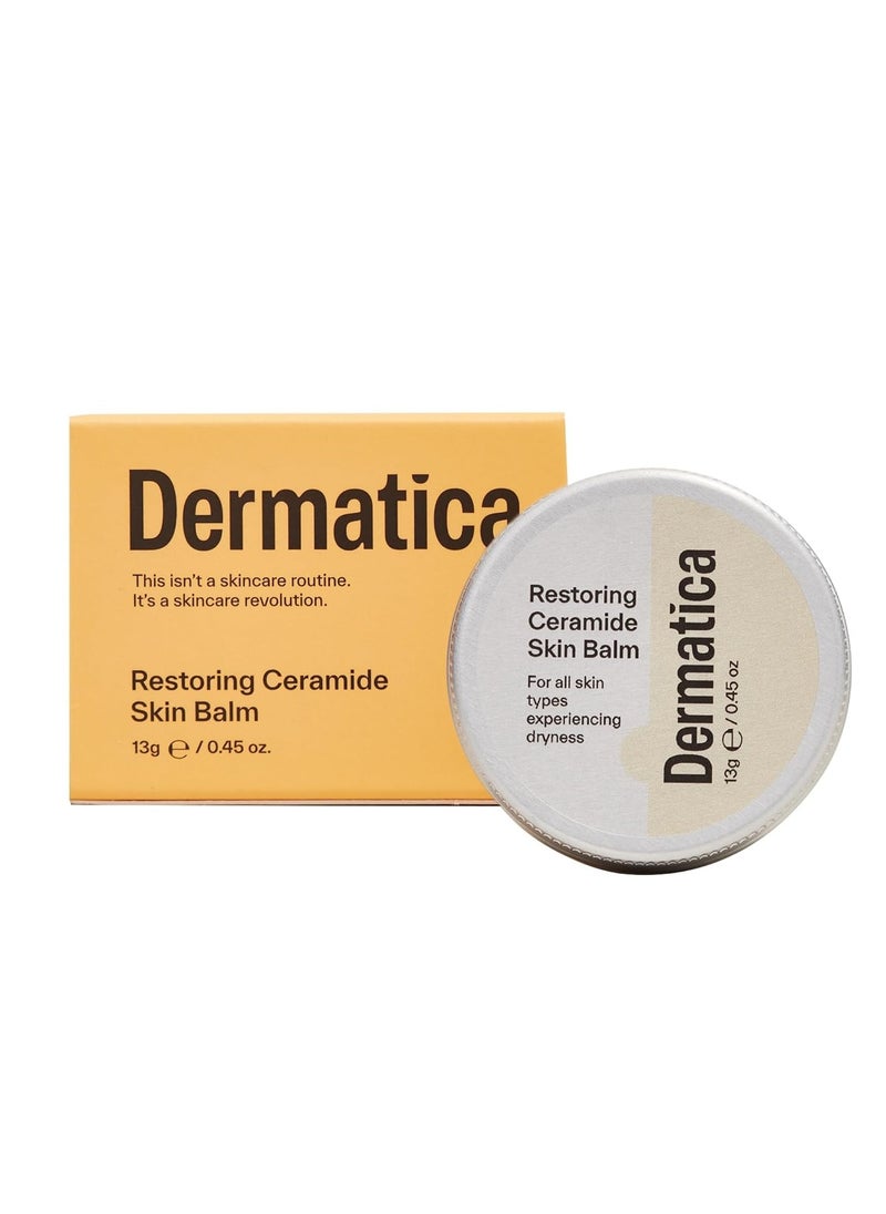 Dermatica Restoring Ceramide Skin Balm | Moisturizes & Repairs Dry Patches I For all Skin Types | Rebalances & Hydrates Dry Skin or Lips | Minimises the Appearance of Pores (13g)