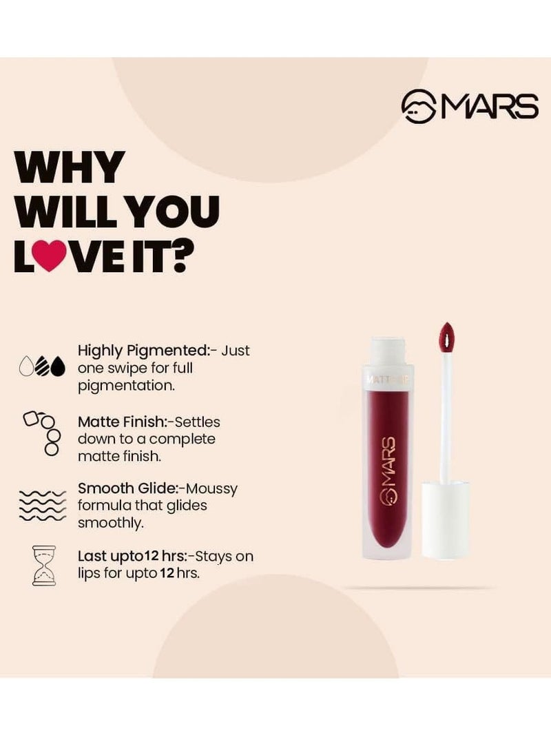 MARS Matte Liquid Lip Color Long Lasting 4.5 ml 13 Pink Pavillion