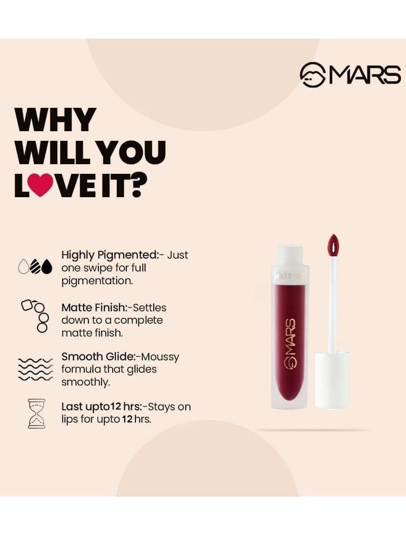 MARS Matte Liquid Lip Color Long Lasting 4.5 ml 08 Trend Train