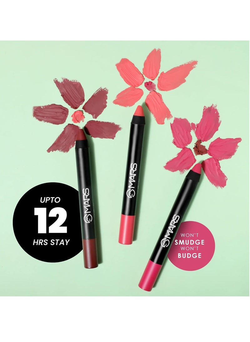 MARS Long Lasting Crayon Lipstick up to 12 Hours Stay 3.5 gm 01 Am Strong