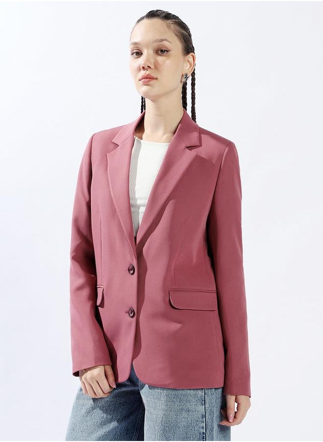 Oversized Notched Lapel Single Breasted Blazer