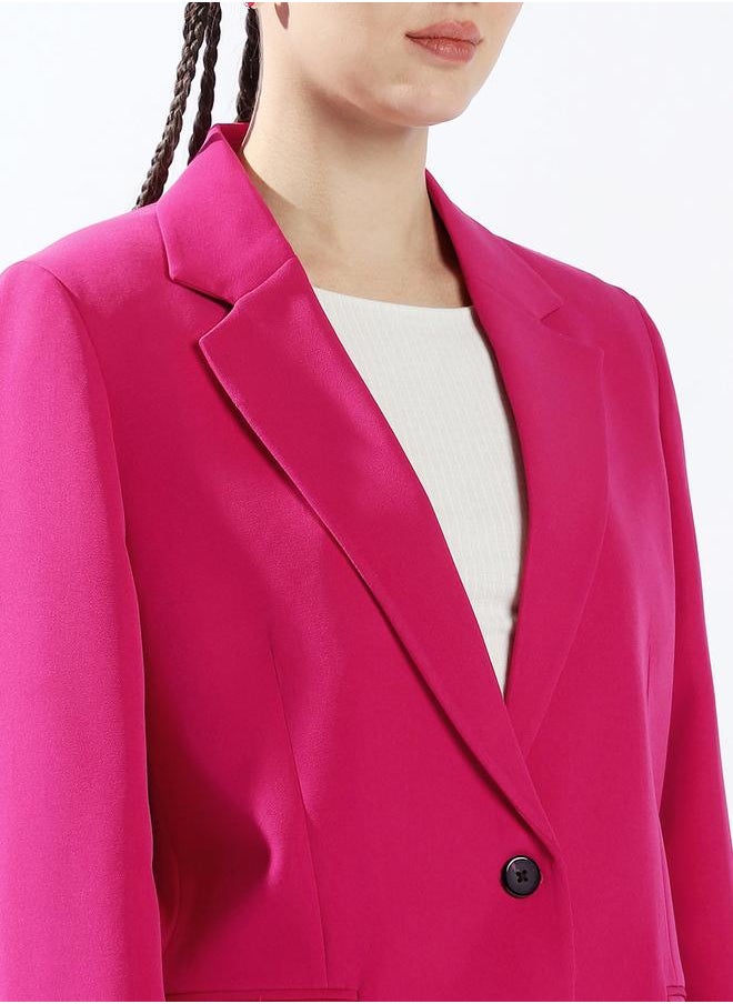 Oversized Notched Lapel Single Breasted Blazer