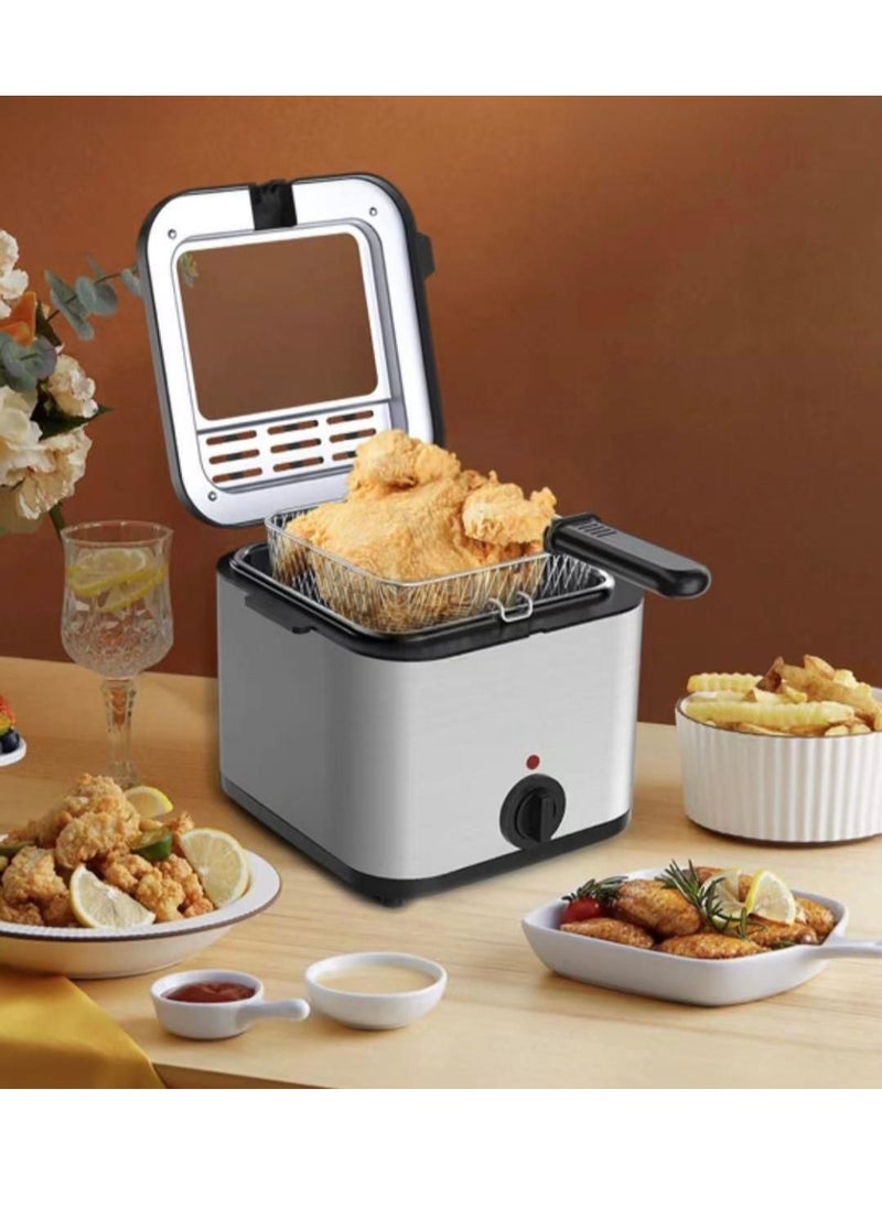 2.5L Home Electric Deep Fryer | 1000W Smart Electric Fryer | Multi-Function Oil Fryer | Fries & Fried Chicken Maker | Perfect for DIY Family Snacks