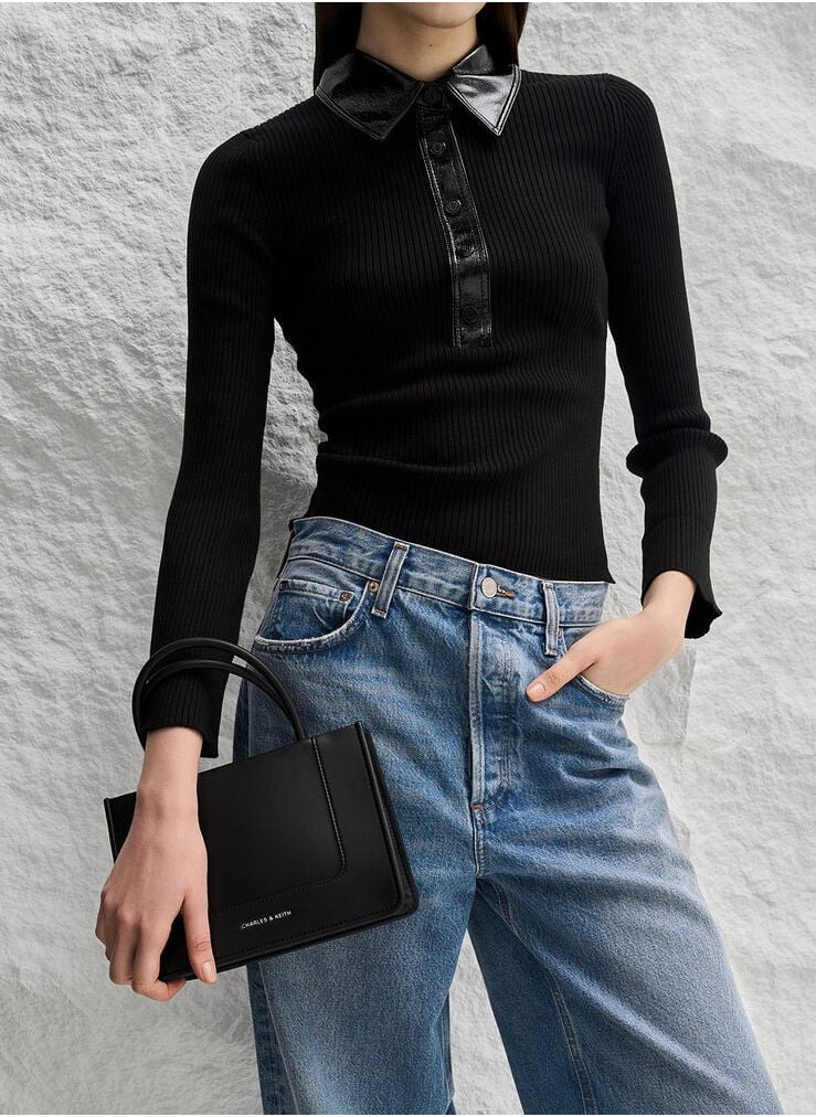 Mini Daylla Tote Bag & Crossbody Bag - Black